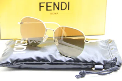 Pre-owned Fendi Fe 40004u 10j Gold Authentic Sunglasses W/case 55-17 In Green