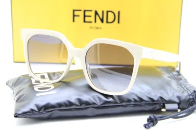 Pre-owned Fendi Fe 40007i 57w White Authentic Sunglasses W/case 55-19 In Blue