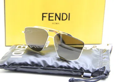 Pre-owned Fendi Fe 40079u 32e Gold Brown Authentic Sunglasses W/case 58-13