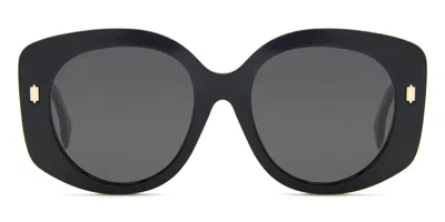 Fendi Fe 40137f Vestibilità Orientale 01a Occhiali Da Sole Neri Per Donna In Black