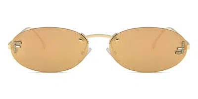 Fendi Fe 4075us 30l Occhiali Da Sole Oro Per Donna In Gold