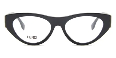 Fendi Fe 50092i 001 Occhiali Da Vista Neri Per Donna (solo Montatura) In Black