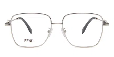 Fendi Fe 50102f Vestibilità Orientale 016 Occhiali Da Vista Argentati Per Uomo (solo Montatura) In Silver