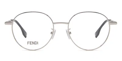 Fendi Fe 50103f Vestibilità Orientale 016 Occhiali Da Vista Argentati Per Uomo (solo Montatura) In Silver