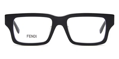 Fendi Fe 50114f Vestibilità Orientale 001 Occhiali Da Vista Neri Per Uomo (solo Montatura) In Black