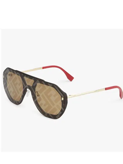 Fendi Fe40006u 0052g Aviator Sunglasses In Blue