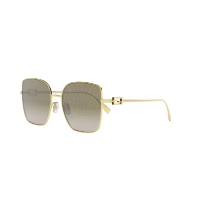 Fendi Metal Sunglasses In Gold