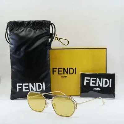 Pre-owned Fendi Fe40039u 10l Gold/yellow Mirror 57-17-135 Sunglasses