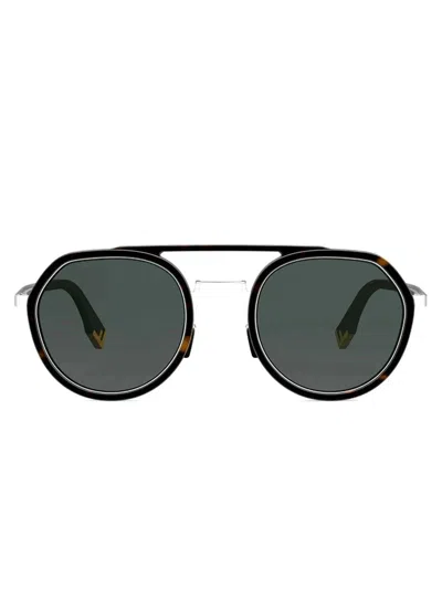 Fendi Fe40040u Round Sunglasses In Orange