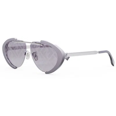 Fendi Fe40042u81u Geometric Semi-rim Sunglasses In Purple