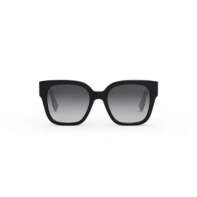 Fendi Fe40124i 01b Flattop Sunglasses In Grey