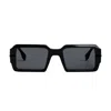 Fendi Graphy 52mm Rectangular Sunglasses In Nero