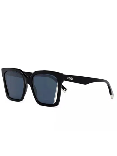 Fendi Fe40085i 5501v Geometric Sunglasses In Blue