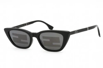 Pre-owned Fendi Fe40089i-01c-53 Sunglasses Size 53mm 0mm 0mm Black Men In Smoke Mirror