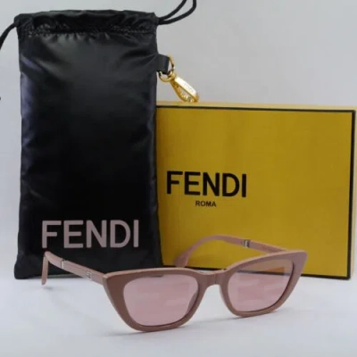 Pre-owned Fendi Fe40089i 72u Shiny Pink/pink Mirror Pattern 53-19-140 Sunglasses Au...