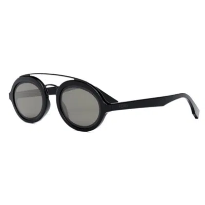 Fendi Fe40094i01a Oval Full Rim Sunglasses In Black