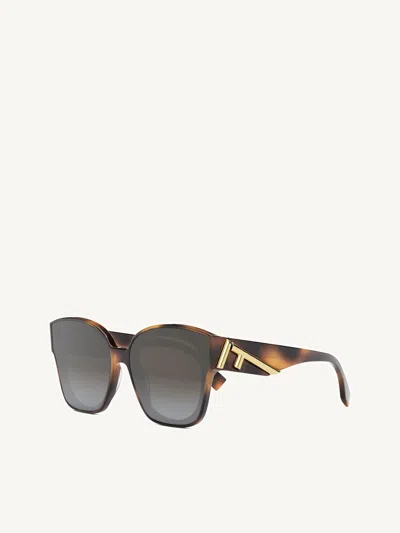 Fendi Fe40098f 6553b Cat Eye Sunglasses In Brown