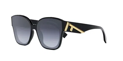 Fendi Fe40098i 01w Women's Sunglasses Black Size 63