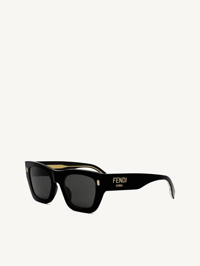 Fendi Fe40101f 5301a Acetate Sunglasses In Black