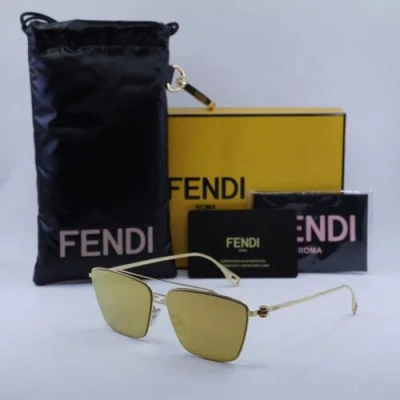 Pre-owned Fendi Fe40110u 30l Gold/yellow Gold Mirror 59-13-140 Sunglasses Authentic
