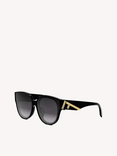 Fendi Fe40111f 6501b Wayfarer Sunglasses In Black