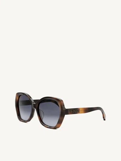 Fendi Fe40112f 5853b Butterfly Sunglasses In Havana