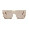 Fendi Baguette Acetate Round Sunglasses In Beige