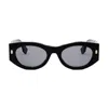 Fendi Roma Acetate Shield Sunglasses In Nero
