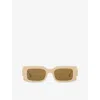 Fendi Womens Brown Fe40133i Square-frame Acetate Sunglasses