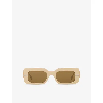 Fendi Womens Brown Fe40133i Square-frame Acetate Sunglasses