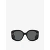 Fendi Womens Black Fe40137i Roma Round-frame Acetate Sunglasses In Black