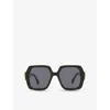 Fendi Womens Black Fe40139i Square-frame Acetate Sunglasses