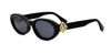 Fendi Ff Diamonds Black Oval Sunglasses In Black