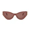 Fendi Ff Diamond Logo Acetate Cat-eye Sunglasses In Rosso