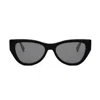 Fendi Smoke Cat Eye Ladies Sunglasses Fe40135i 01a 135 In Black