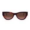 Fendi Ff Diamond Logo Acetate & Nylon Cat-eye Sunglasses In Marrone