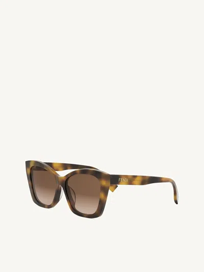 Fendi Fe40151f 5753f Acetate Sunglasses In Tortoise/gold