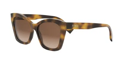 Fendi Fe40151i 53f Women's Sunglasses Tortoiseshell Size 55 In Brown