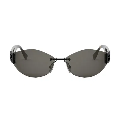 Fendi Fe40159u Baguette 02a Havana Nero Opaco Sunglasses In Brown