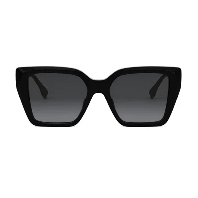 Fendi Fe40161i Ff Diamonds 01b Nero Sunglasses In Black