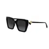 Fendi Fe40161i Ff Diamonds 01b Nero Sunglasses In 01b - Black