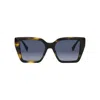 Fendi Fe40161i Ff Diamonds 52w Havana Sunglasses In 55f - Havana