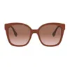 Fendi Ff Diamonds 55mm Gradient Square Sunglasses In Brown