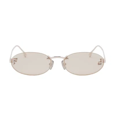 Fendi Fe4075us 28y Oro Rosa  First Crystal Sunglasses In 28y - Rose