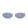Fendi Rimless Oval-frame Crystal-embellished Gold-tone Sunglasses In Oro