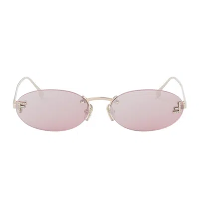 Fendi Fe4075us  First Crystal 28z Oro Rosa Sunglasses In Gold