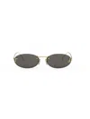 Fendi Fe4075us Oval-frame Metal Sunglasses In 30a