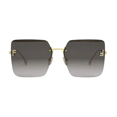 Fendi 59mm Gradient Square Sunglasses In Black