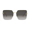 Fendi 59mm Gradient Square Sunglasses In Gold