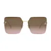 Fendi First Crystal Sunglasses In Gold